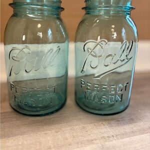 Rare Vintage #1 & #2 Quart Ball Mason Jars 1923-1933